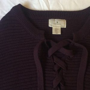 Lace-up Knit Sweater